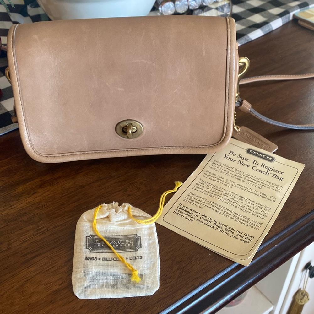 Authentic coach cross body small bag with coin purse built in 38 “ strap